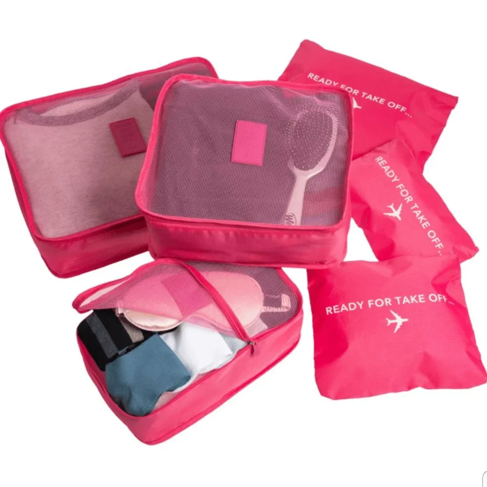 TWO- 6-Piece Luggage Packing Cubes & Laundry Pouches